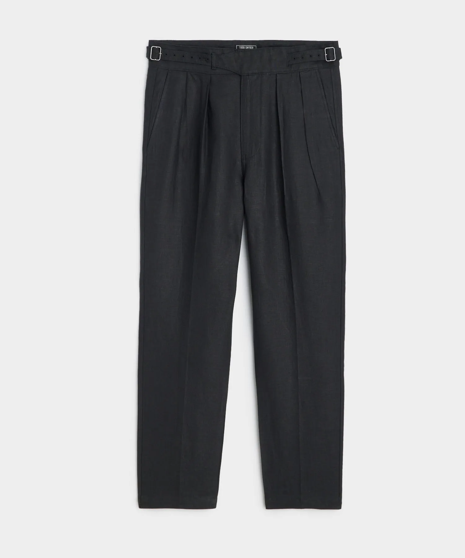 Irish Linen Gurkha Trouser in Black