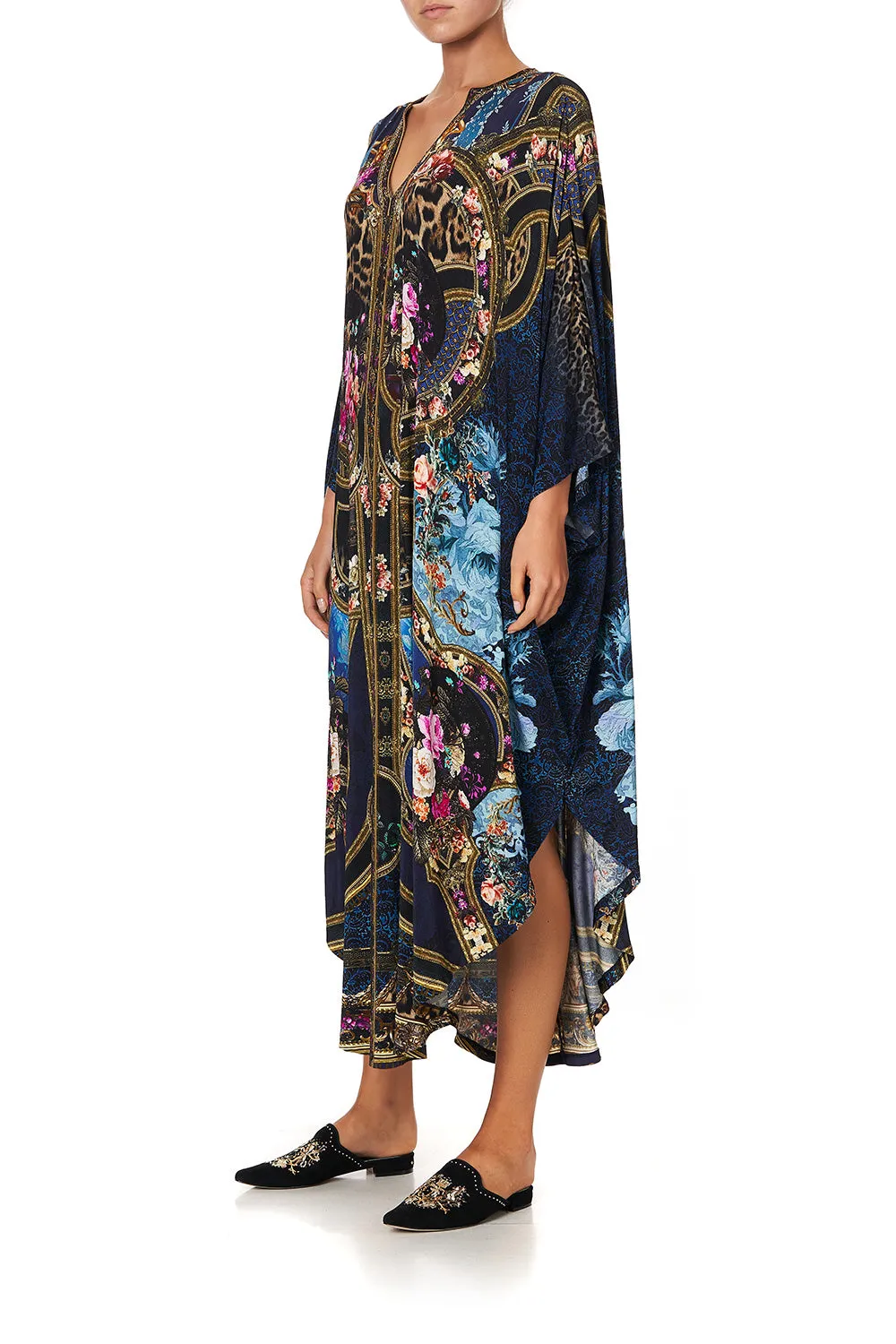 JERSEY LONG KAFTAN WITH ROUNDED HEM FIELDS OF TREASURE