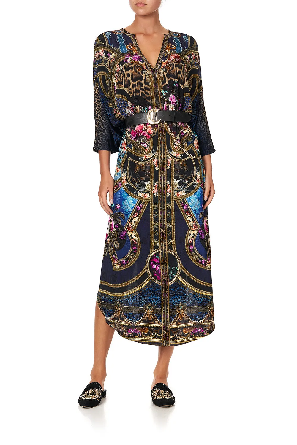 JERSEY LONG KAFTAN WITH ROUNDED HEM FIELDS OF TREASURE