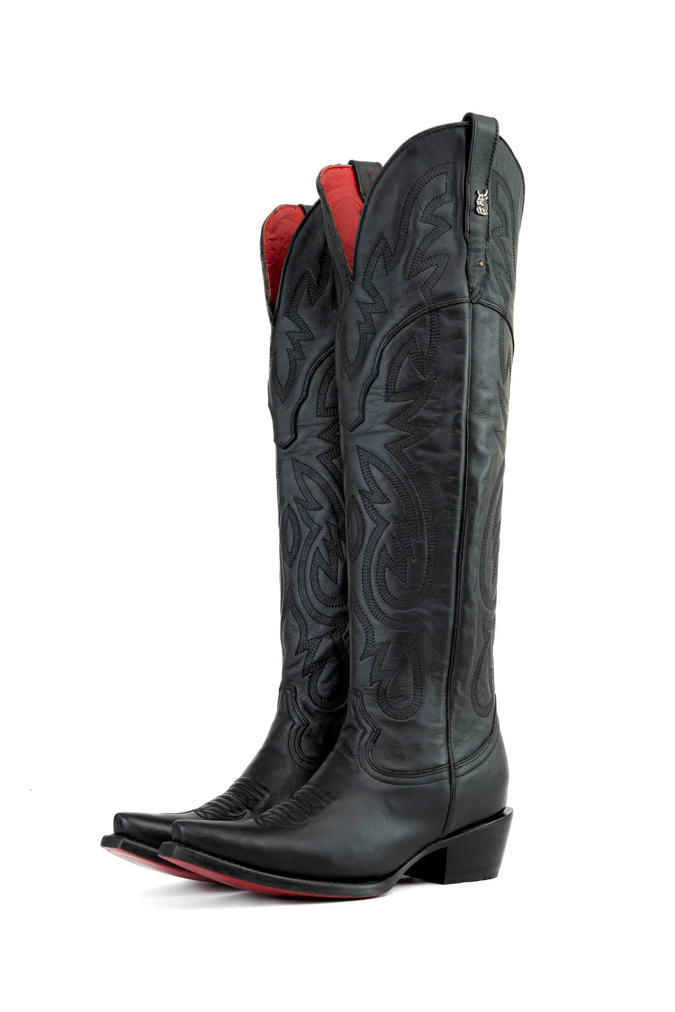 Julieta Knee High Red Bottom Snip Toe Cowgirl Boot