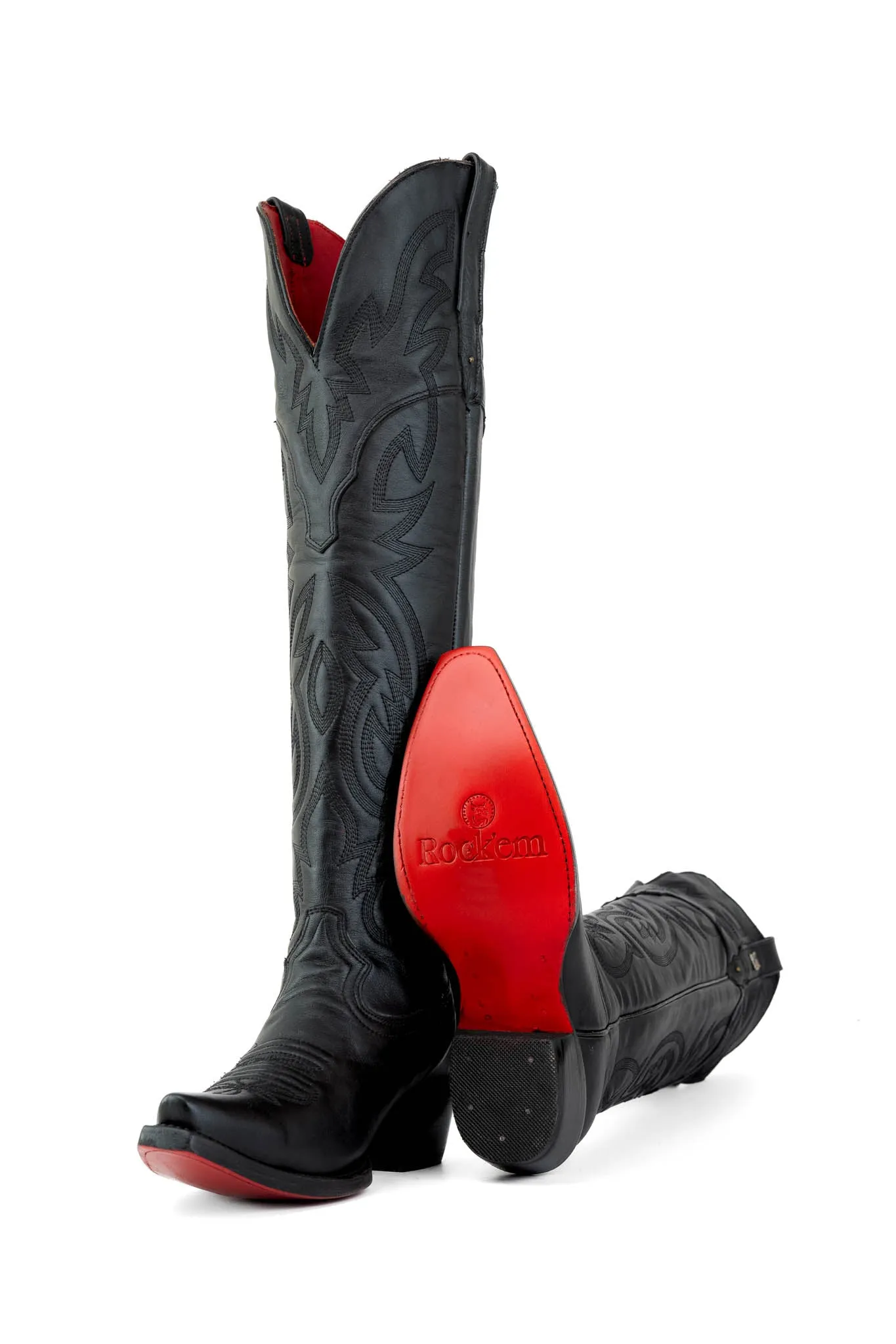 Julieta Knee High Red Bottom Snip Toe Cowgirl Boot