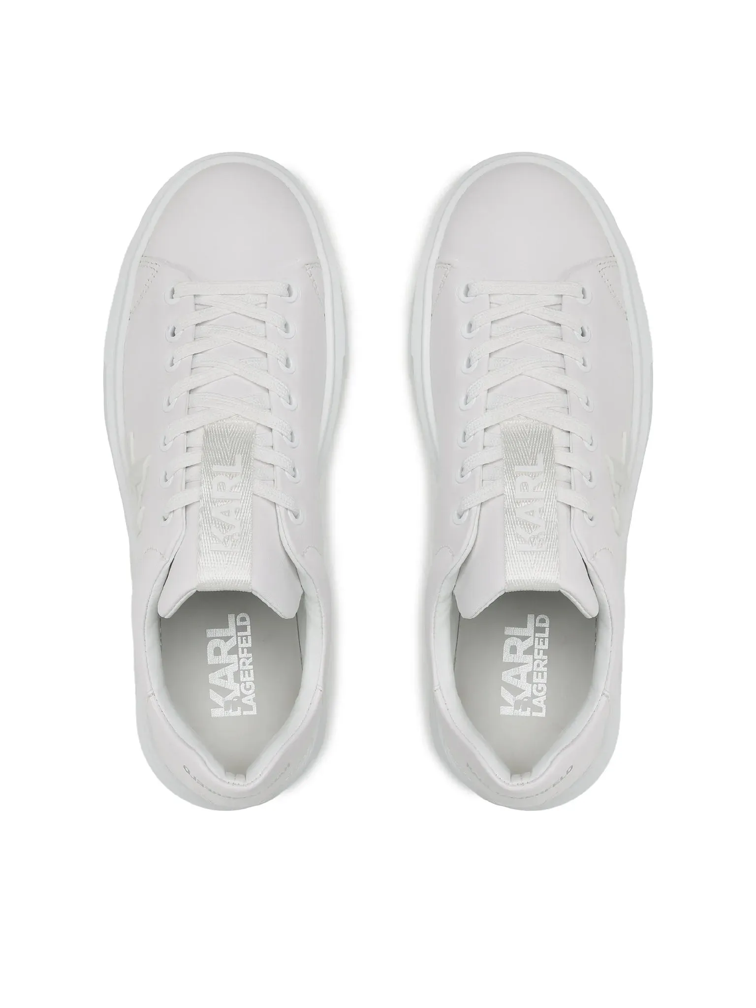 KARL LAGERFELD MAXI KUP MONOGRAM INJEKT SNEAKERS IN WHITE