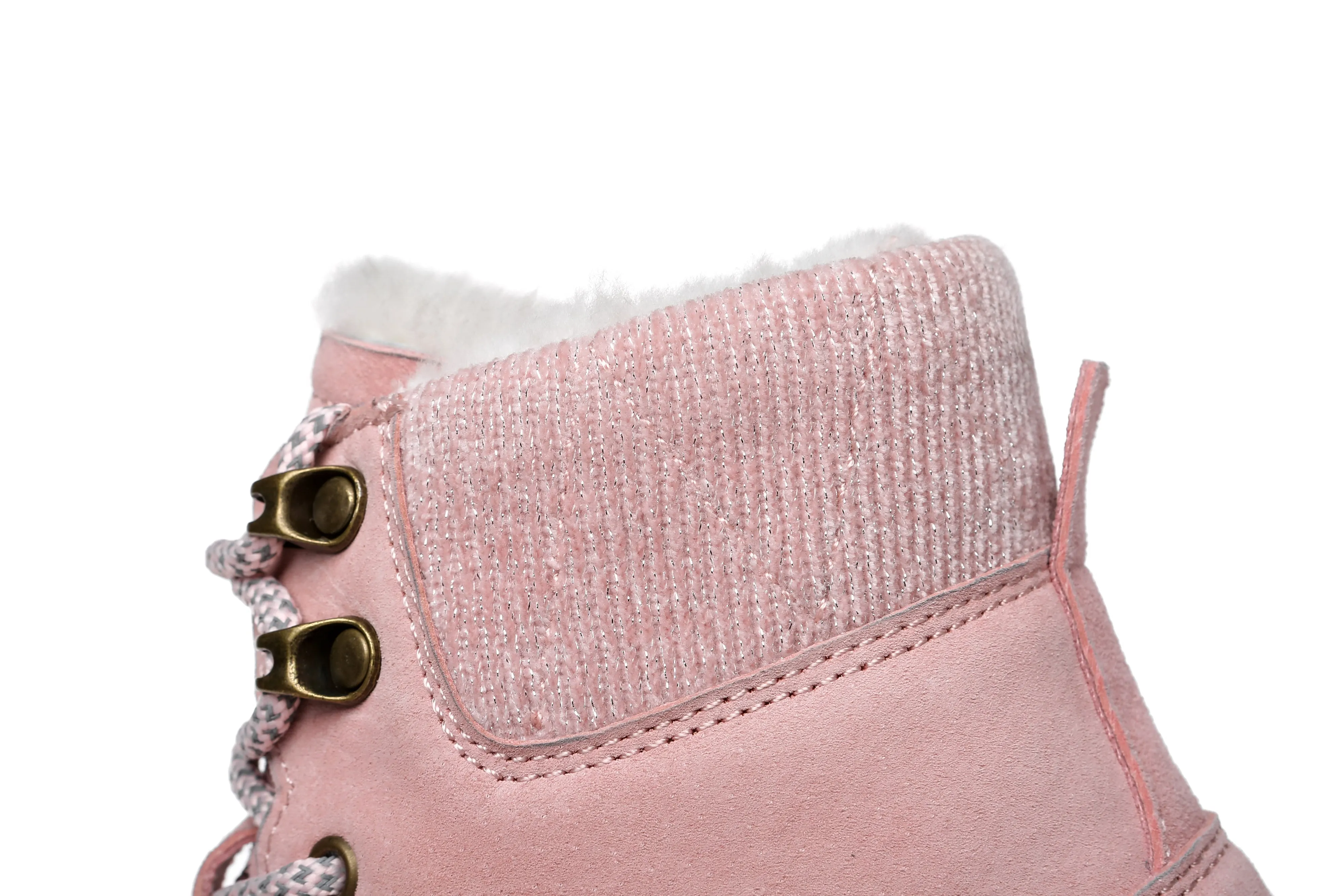 Lace Up Ankle Boots With Sheepskin Wool Pastoral Ramble