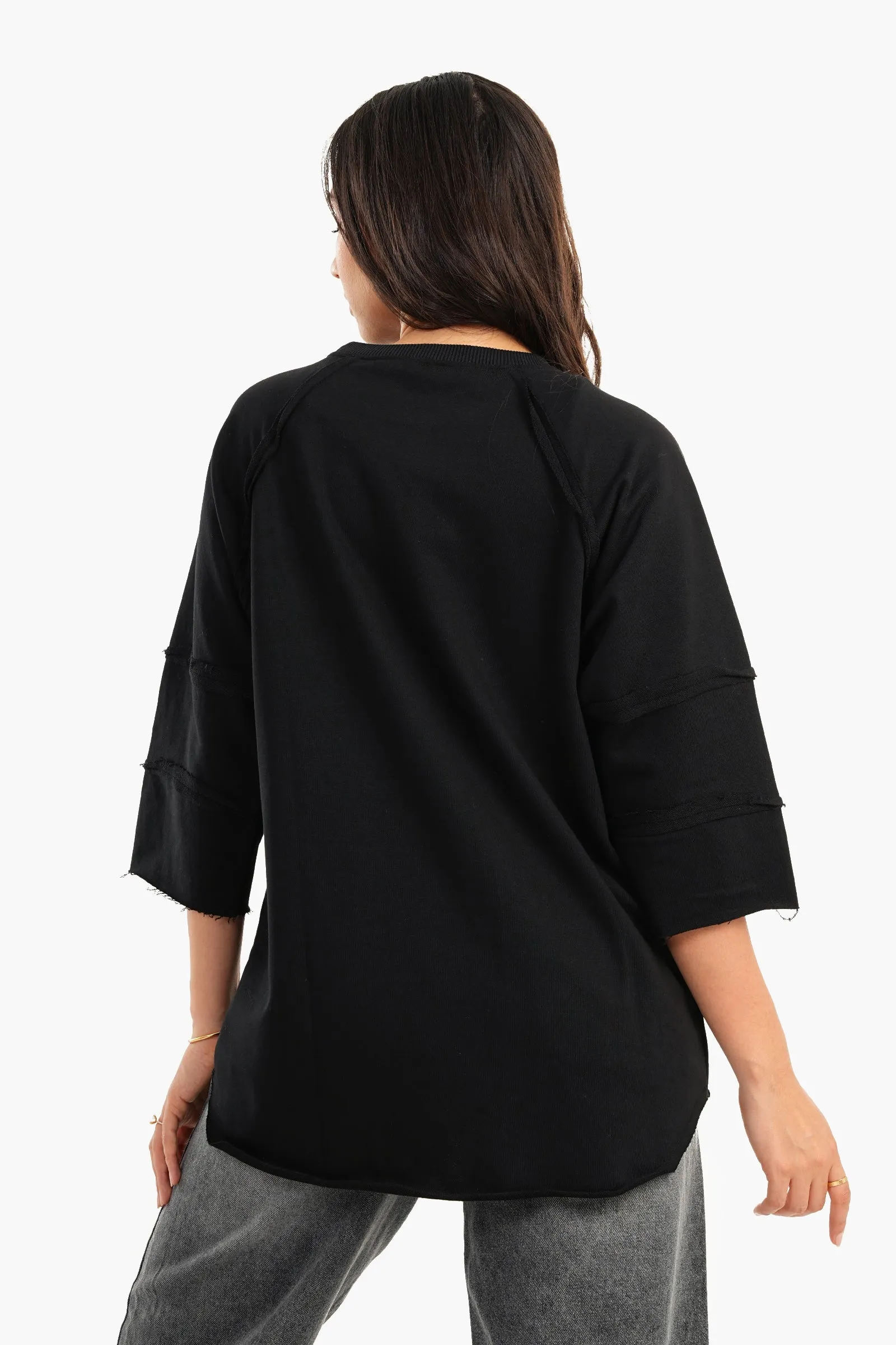 Lounge Sweatshirt with 3/4 Sleeves