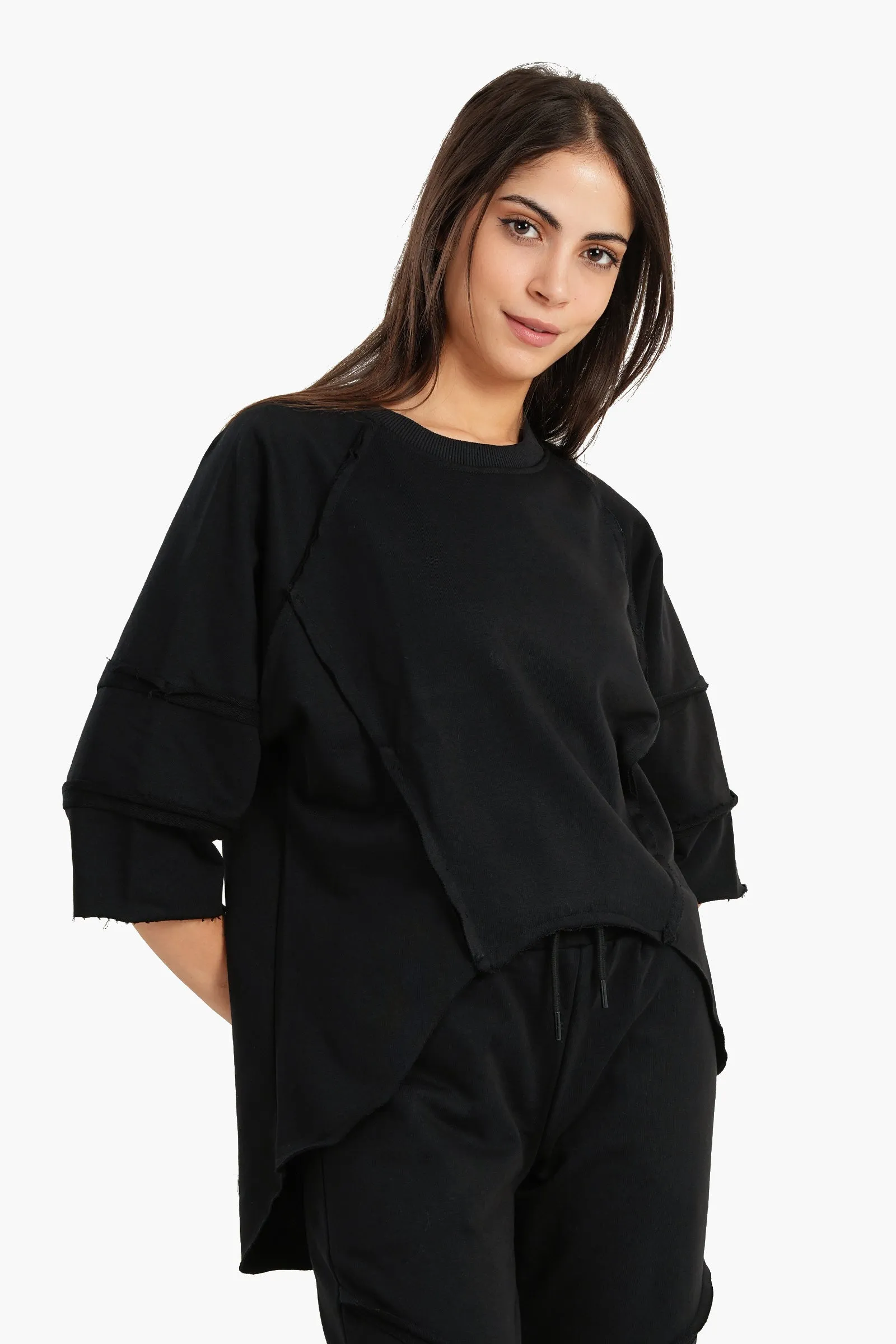 Lounge Sweatshirt with 3/4 Sleeves