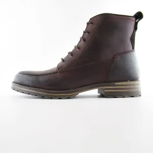 Lucky Brand Mens Brown Garrison Leather Rugged Lace-up Rubber Sole Moc Toe Boot