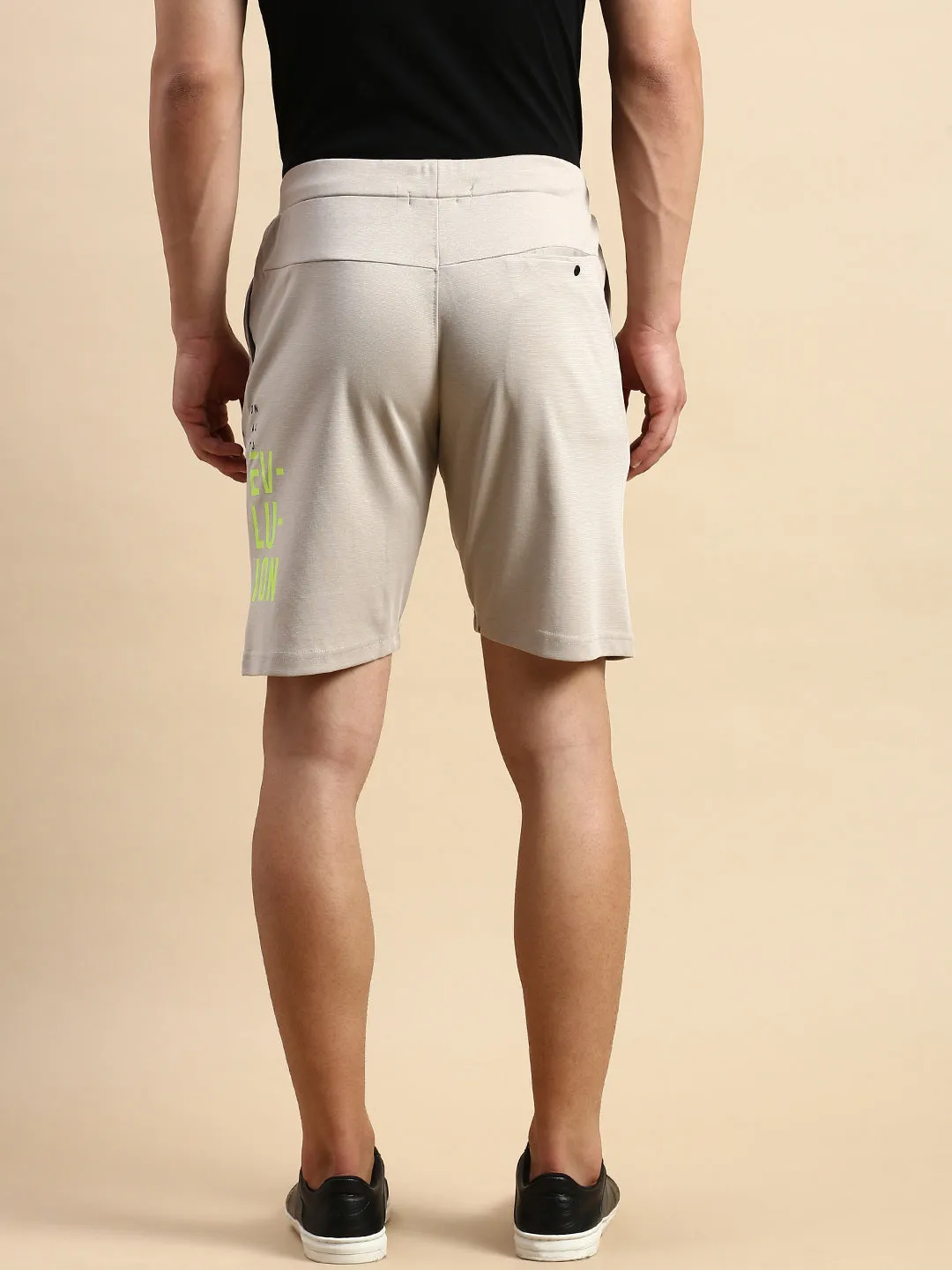 Men Beige Solid Casual Shorts