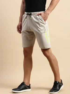 Men Beige Solid Casual Shorts