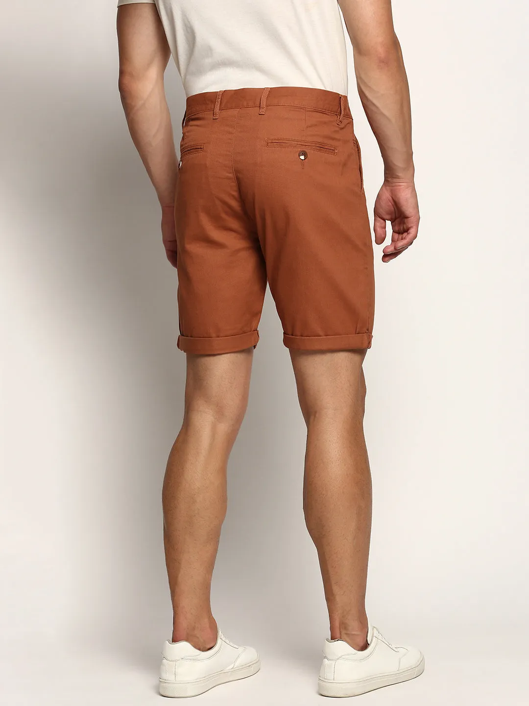 Men Brown Solid Shorts