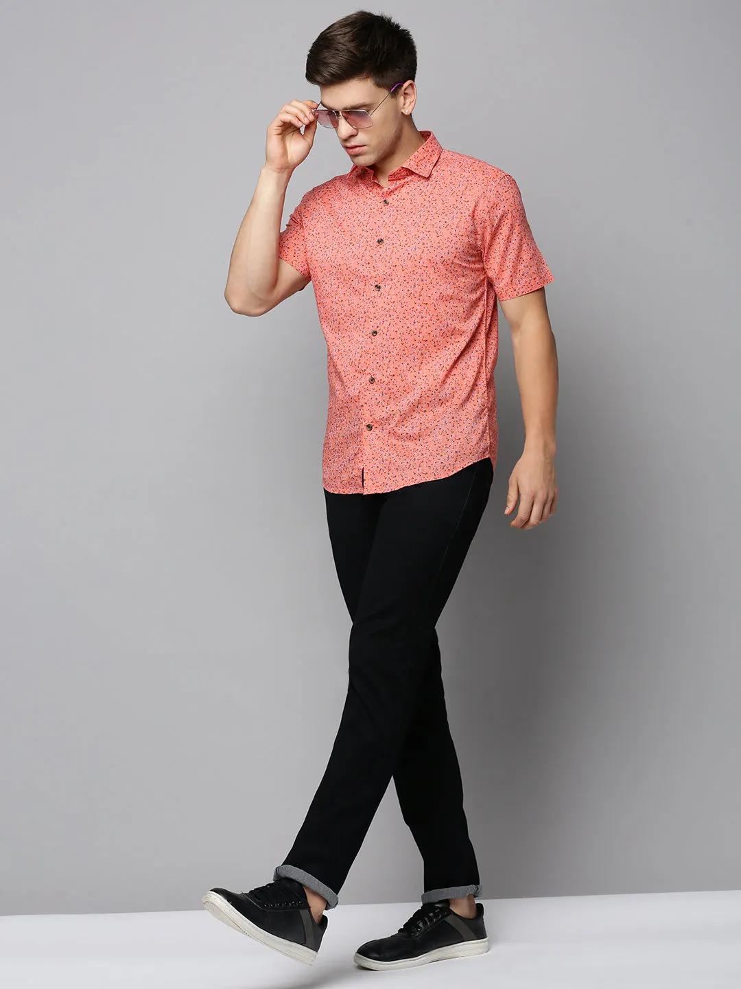 Men Coral Printed Casual Shirt