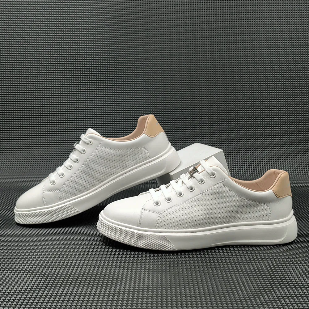 Men Minimalist Fashion Breathable Leather Flat Casual Shoes