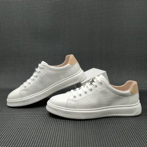 Men Minimalist Fashion Breathable Leather Flat Casual Shoes