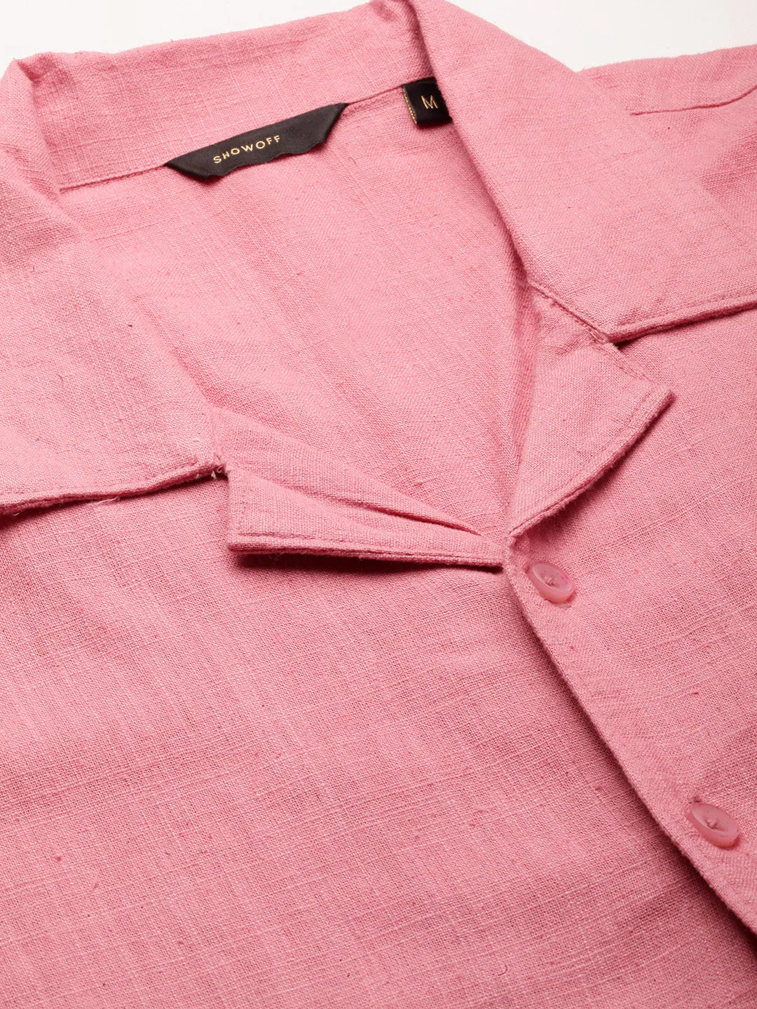 Men Peach Solid Shirt