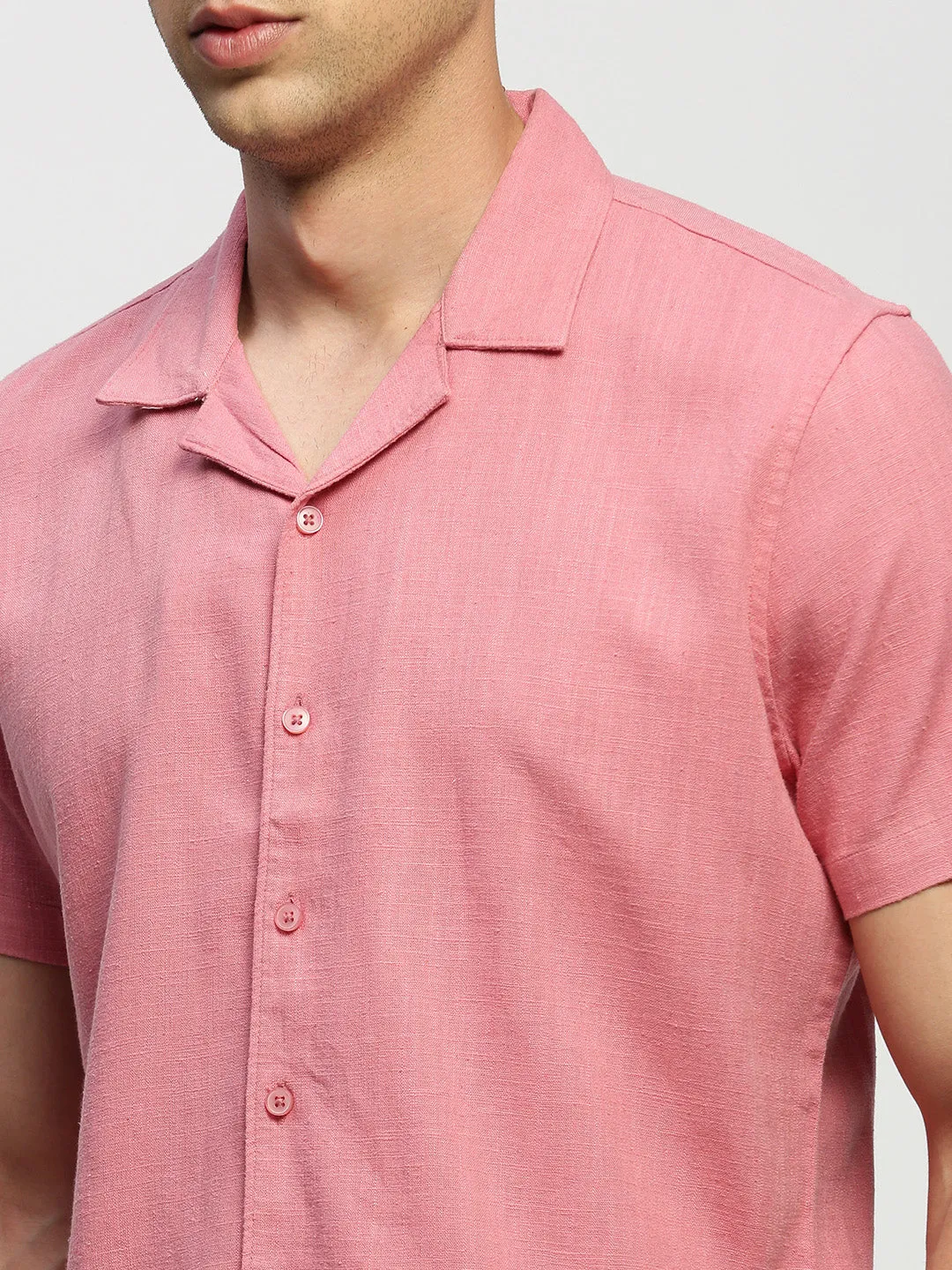 Men Peach Solid Shirt