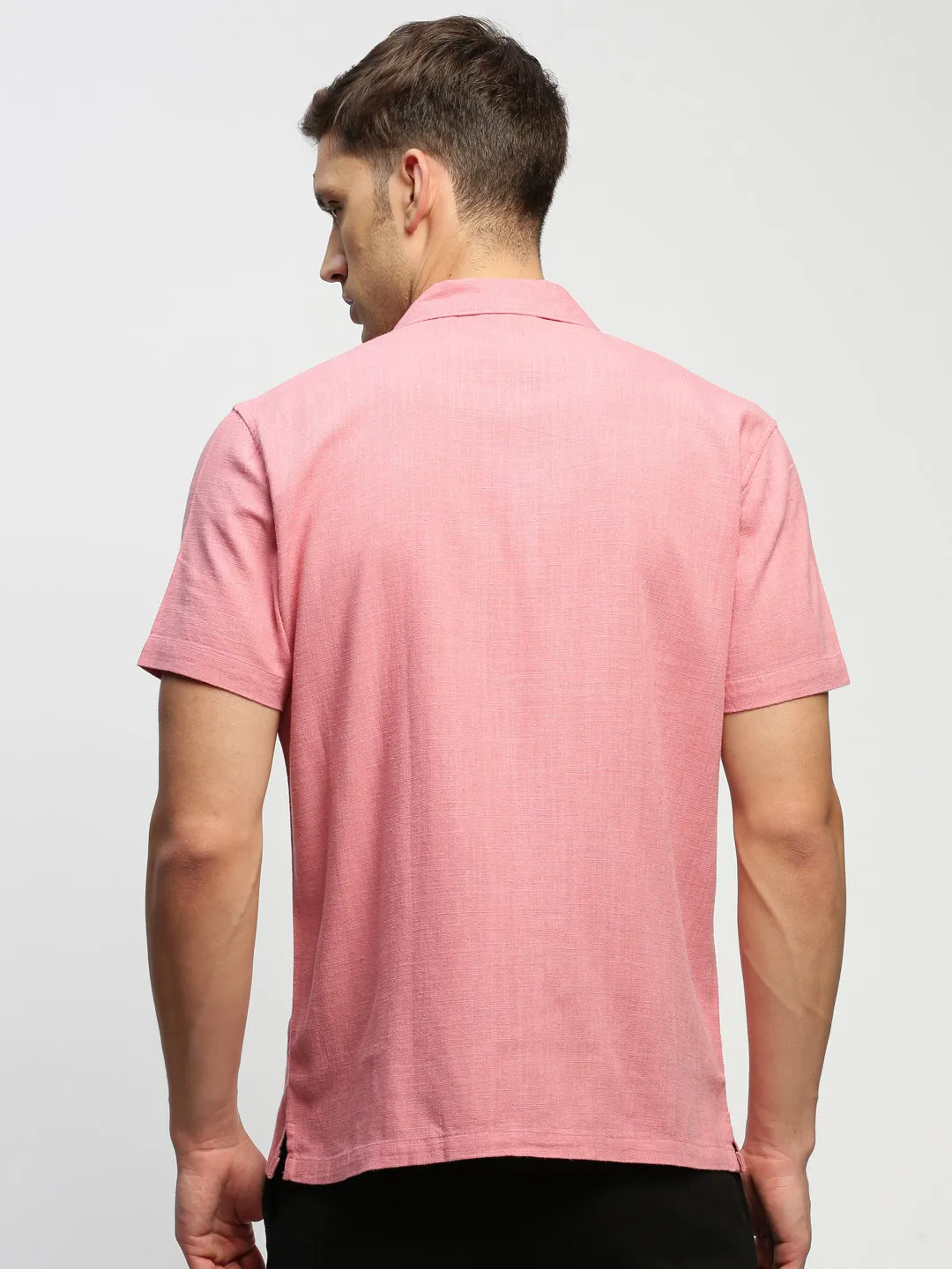 Men Peach Solid Shirt