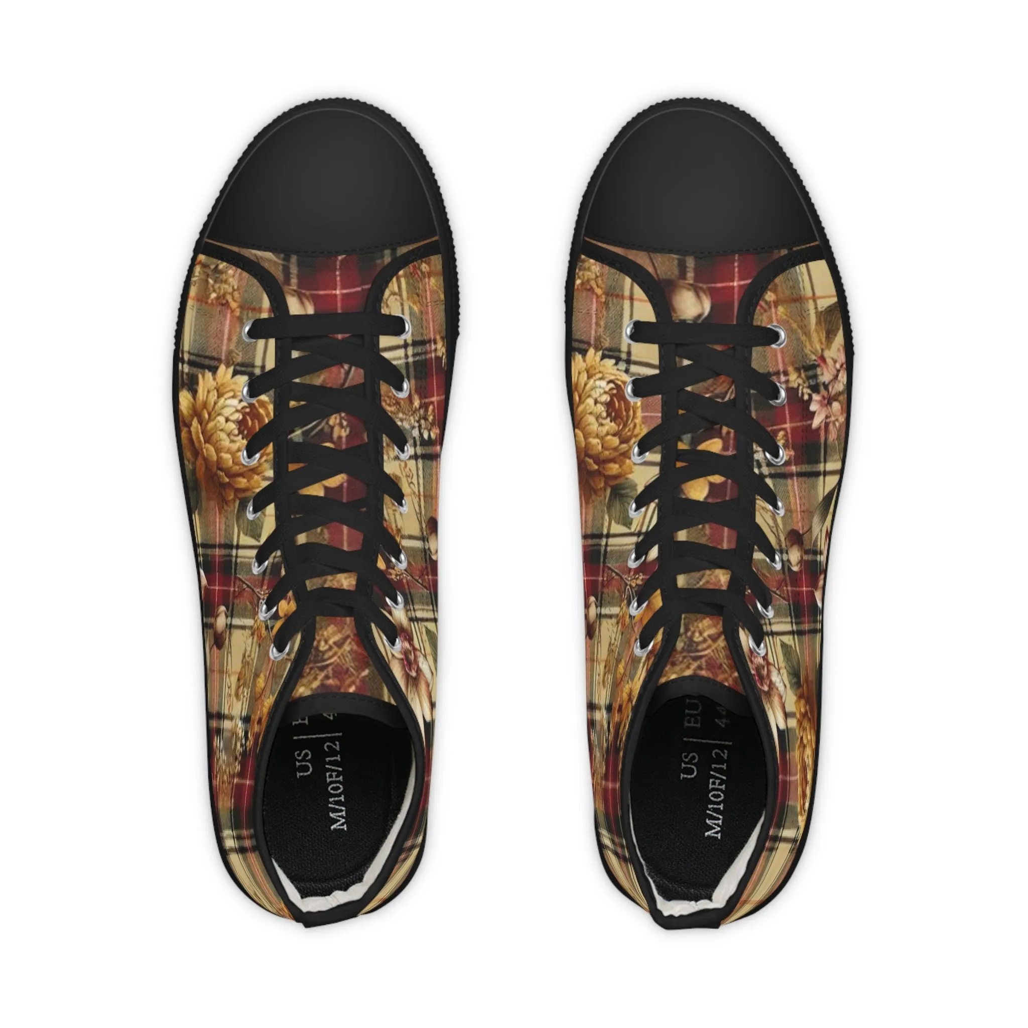 Men's High Top Sneakers Harmonic Bloom Plaid Collection