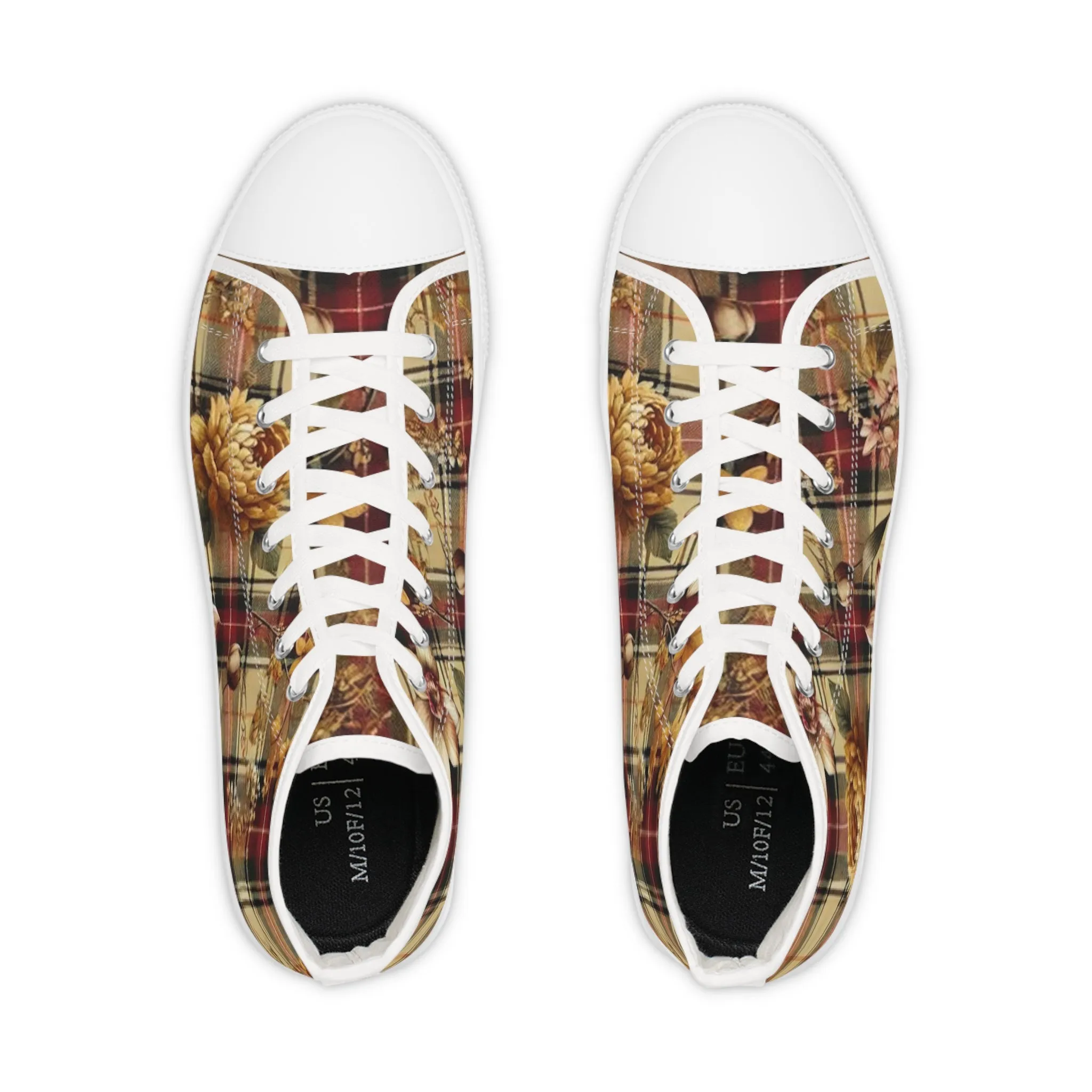 Men's High Top Sneakers Harmonic Bloom Plaid Collection