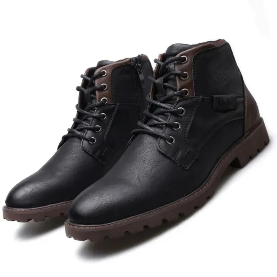 Men's Leather High-Top Combat Boots