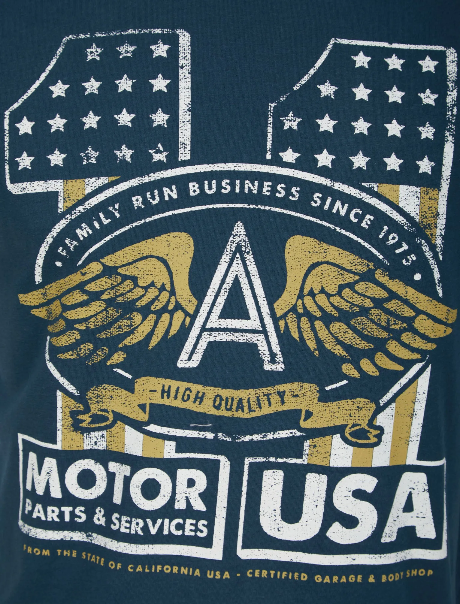 Motor 11 Motif Cotton Jersey T-Shirt in Insignia Blue - South Shore