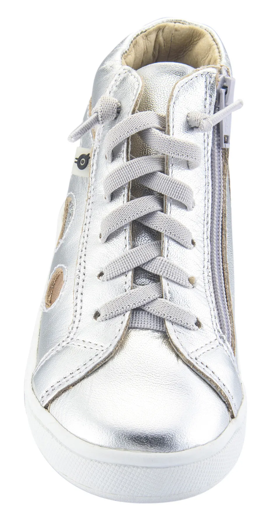 Old Soles Boy's and Girl's Round About High Top Leather Sneakers, Silver