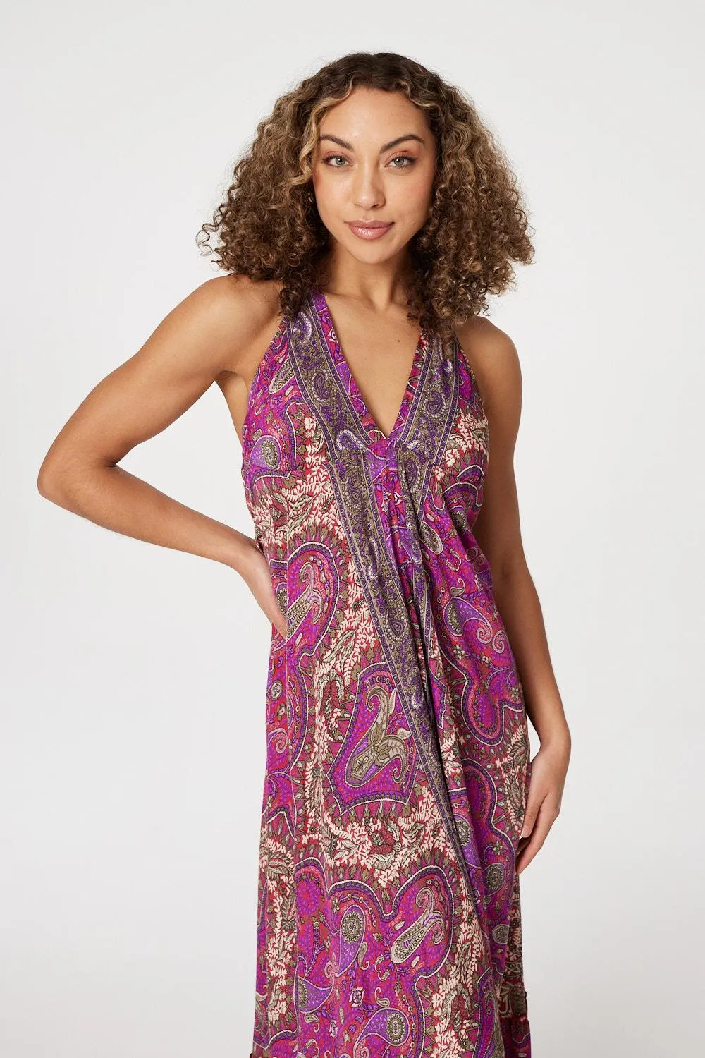 Paisley Halter Neck Maxi Dress