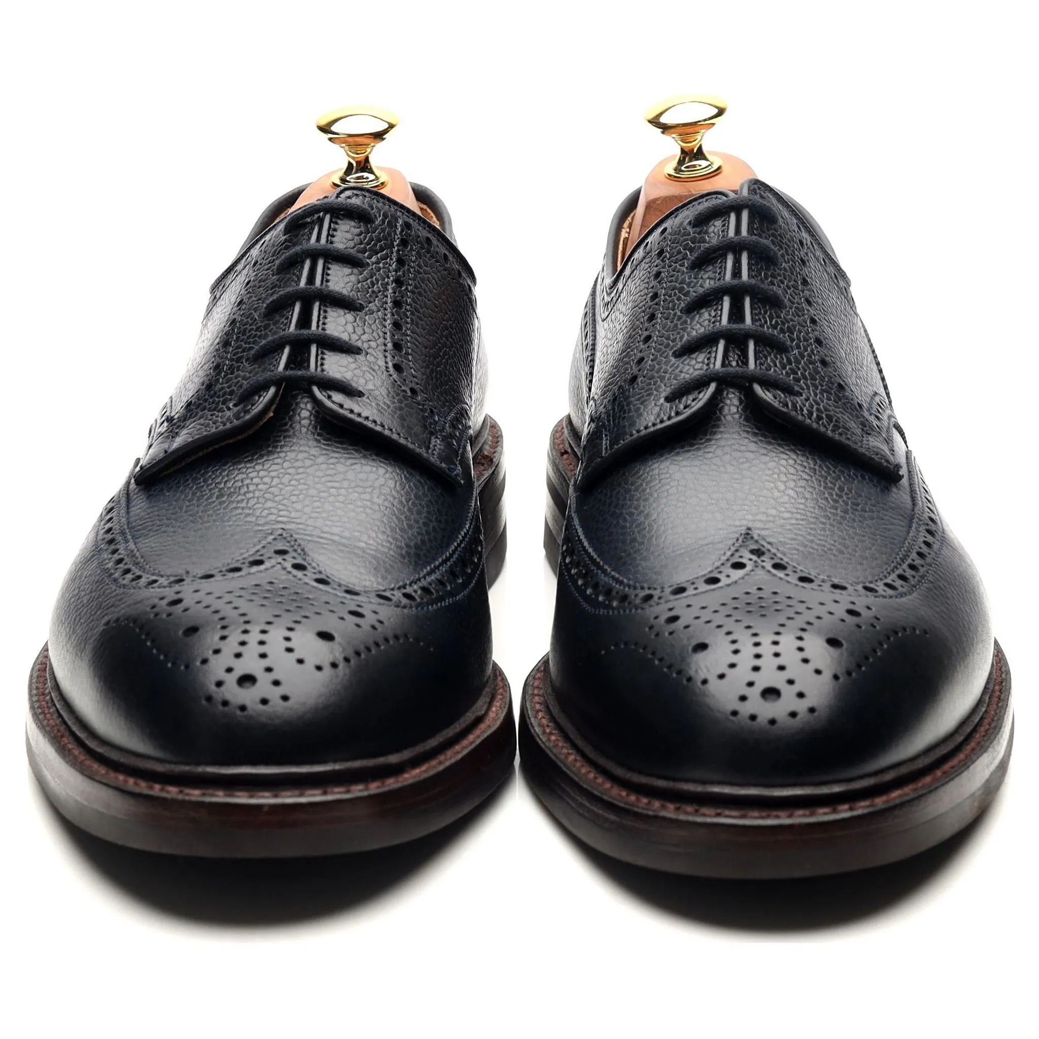 'Pembroke' Navy Blue Leather Derby Brogues UK 9.5 E