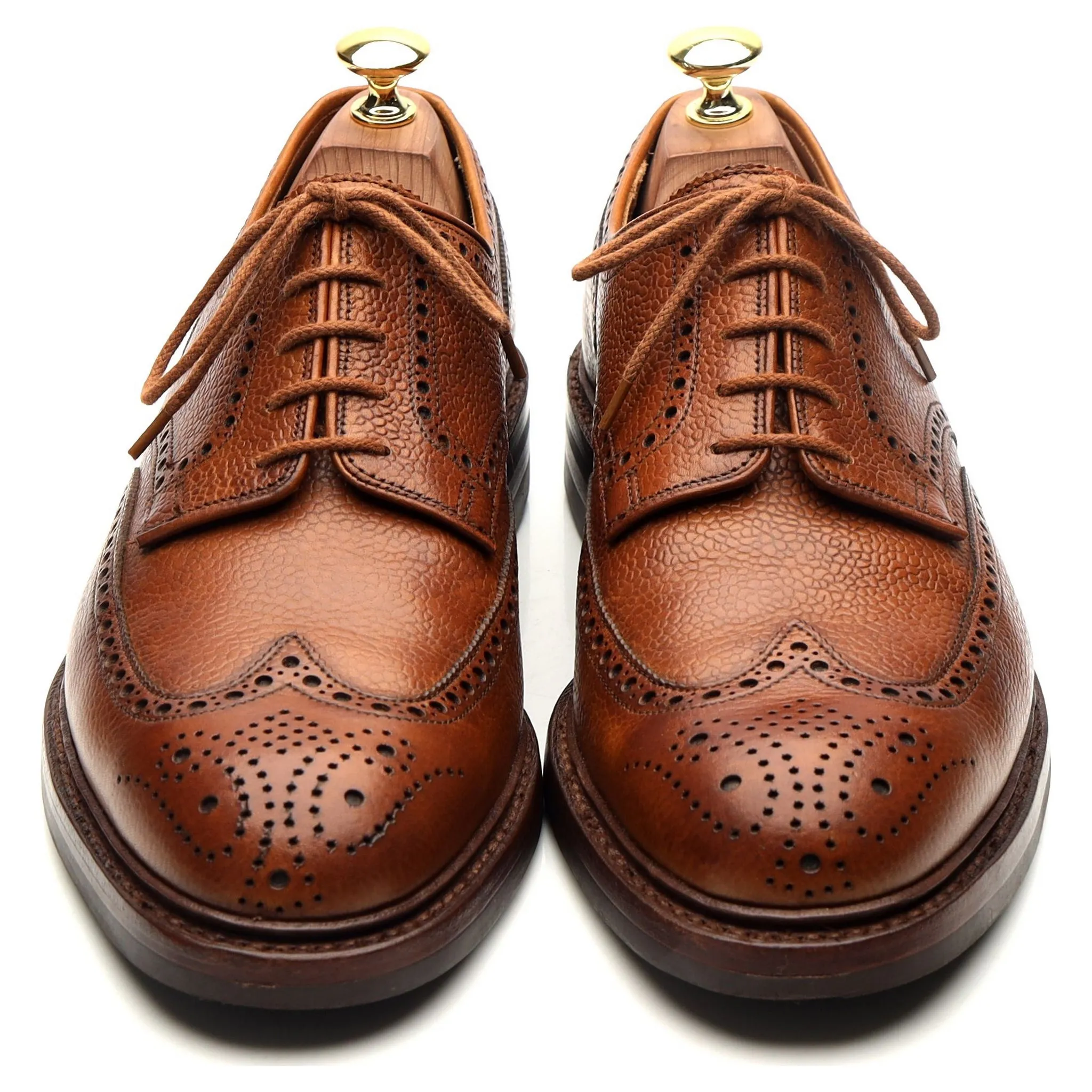 'Pembroke' Tan Brown Leather Derby Brogues UK 8 E