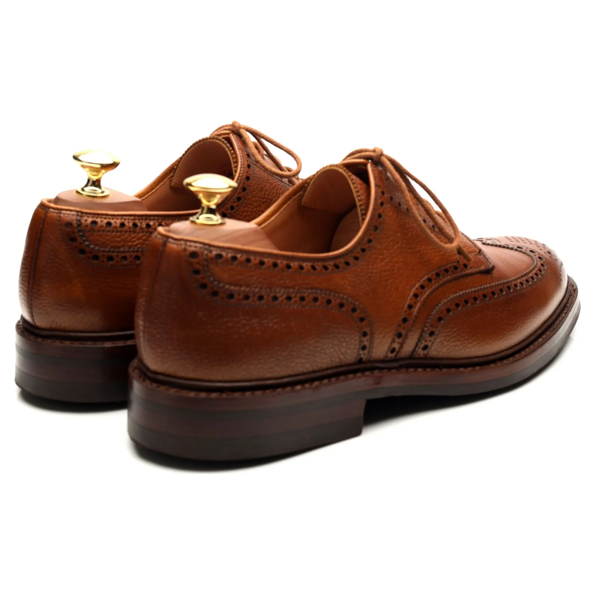 'Pembroke' Tan Brown Leather Derby Brogues UK 8 E