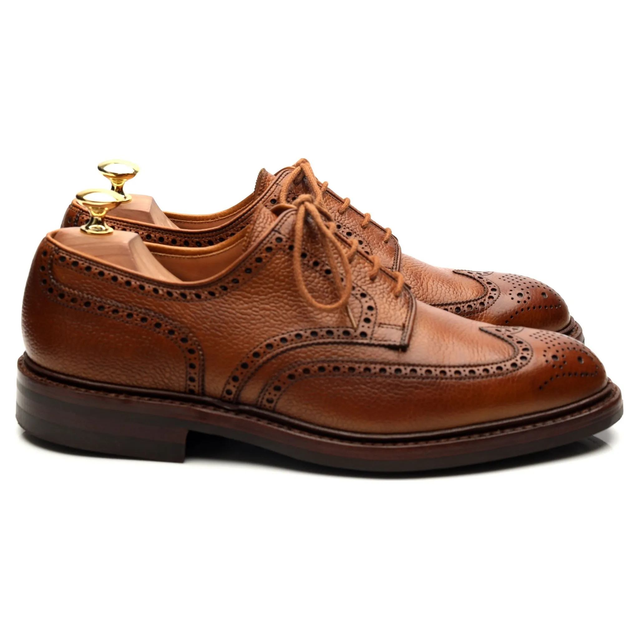 'Pembroke' Tan Brown Leather Derby Brogues UK 8 E