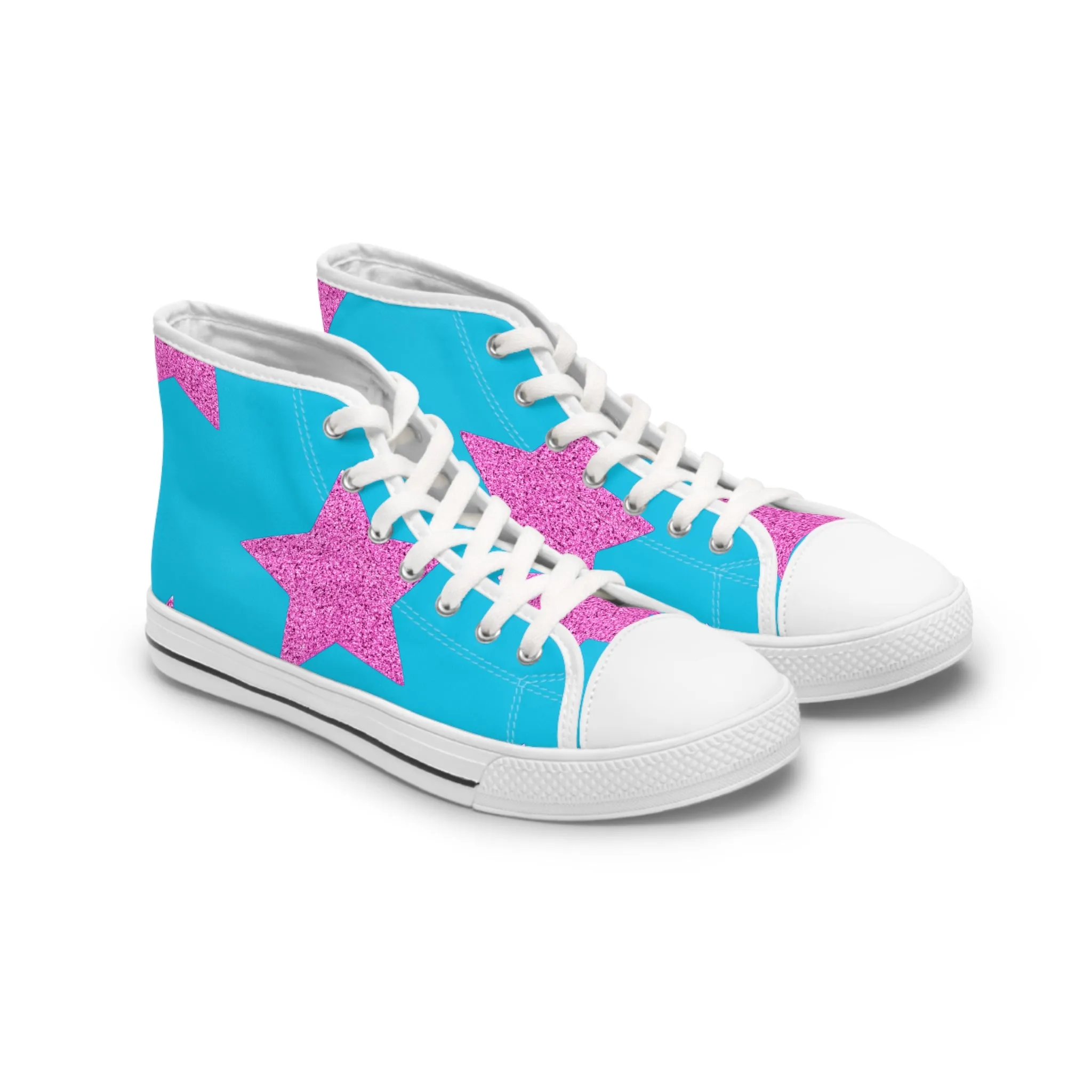 Pink Stars - Inovax Women's Hight Top Sneekers