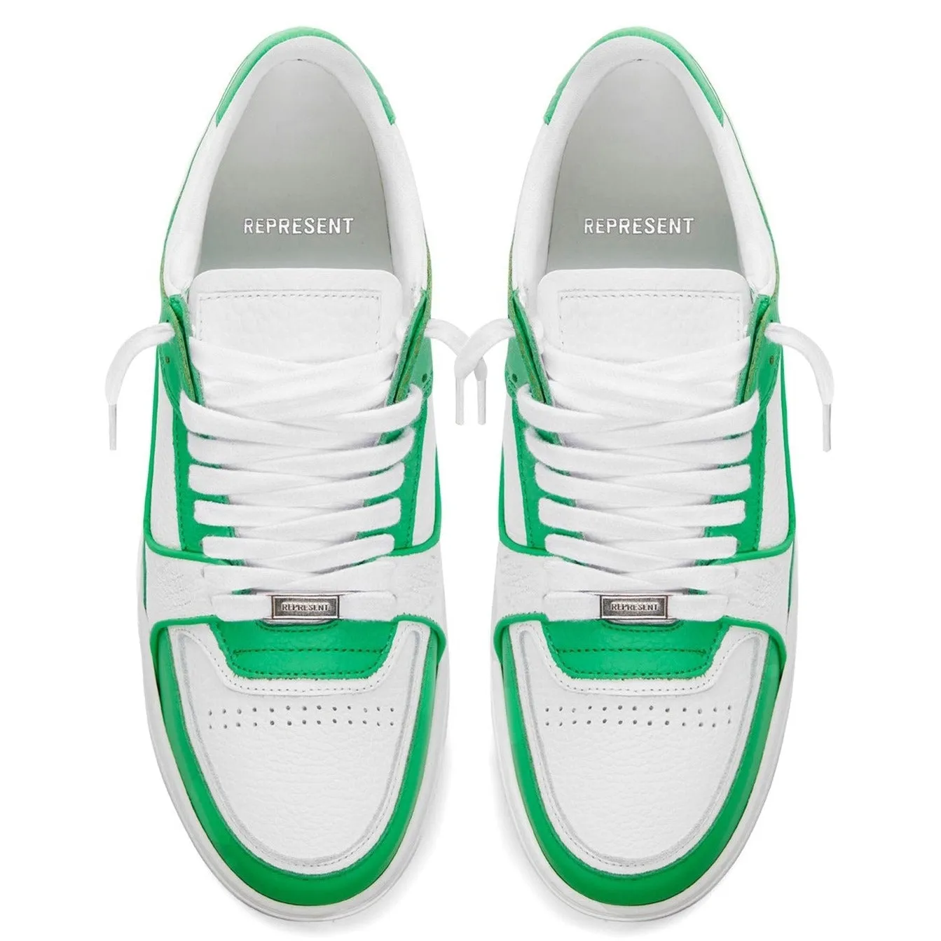 Represent Green & White Trainers