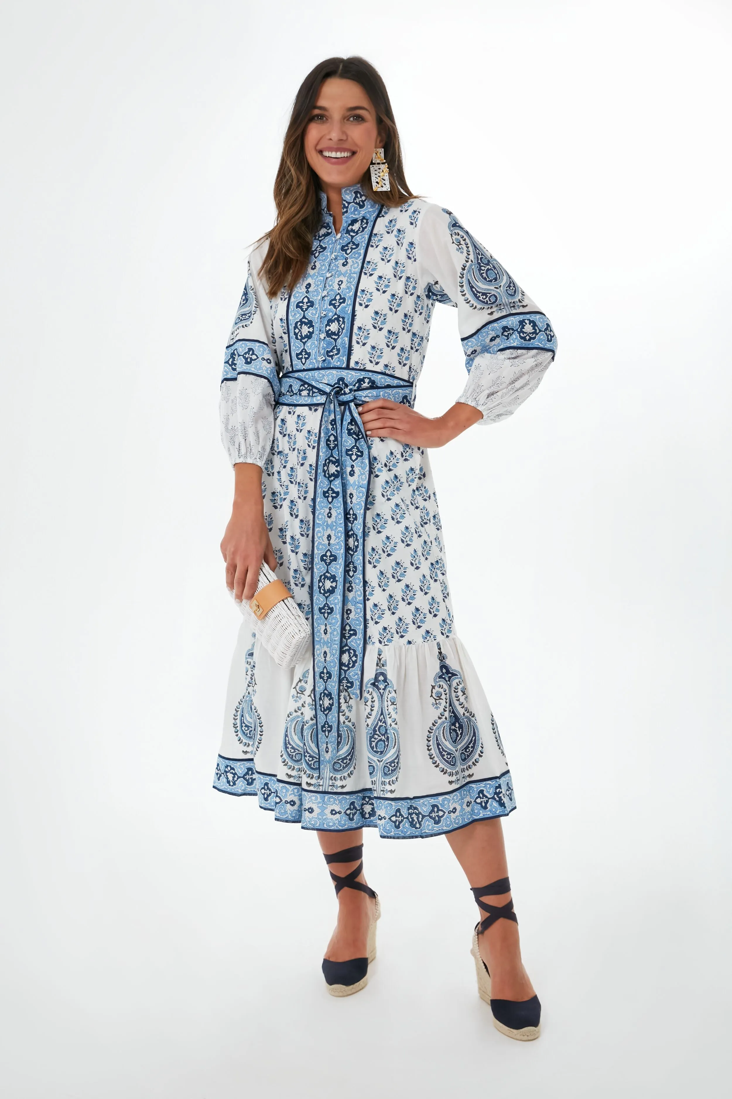 Sky Blue Cornflower Flounce Dress