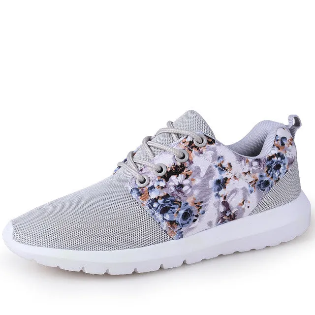 Sneakers Women Trainers Breathable Print Flower 90 Casual Shoes Woman Summer Mesh Low Top Shoes