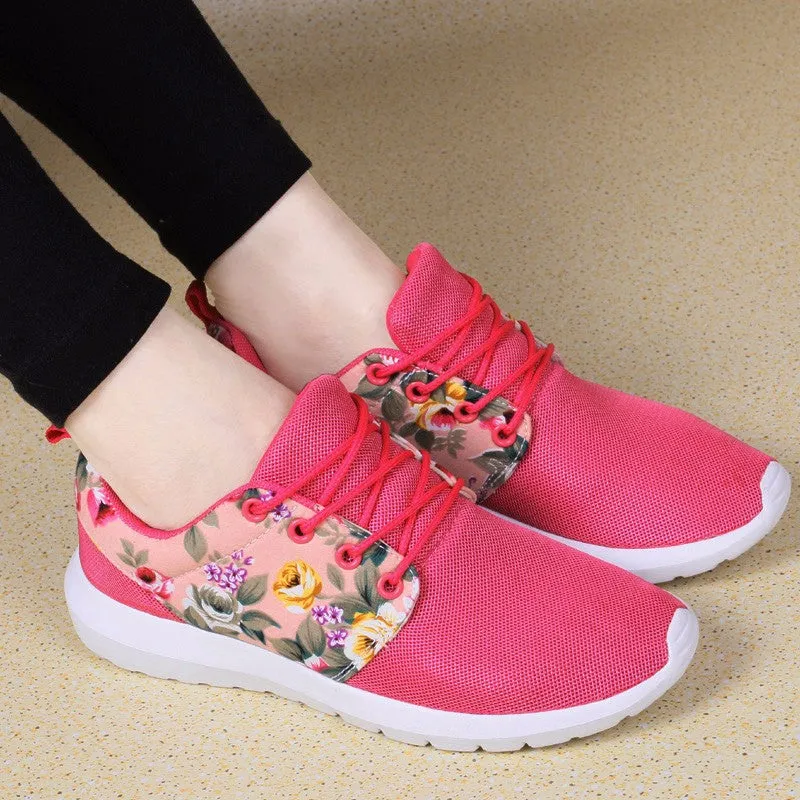 Sneakers Women Trainers Breathable Print Flower 90 Casual Shoes Woman Summer Mesh Low Top Shoes