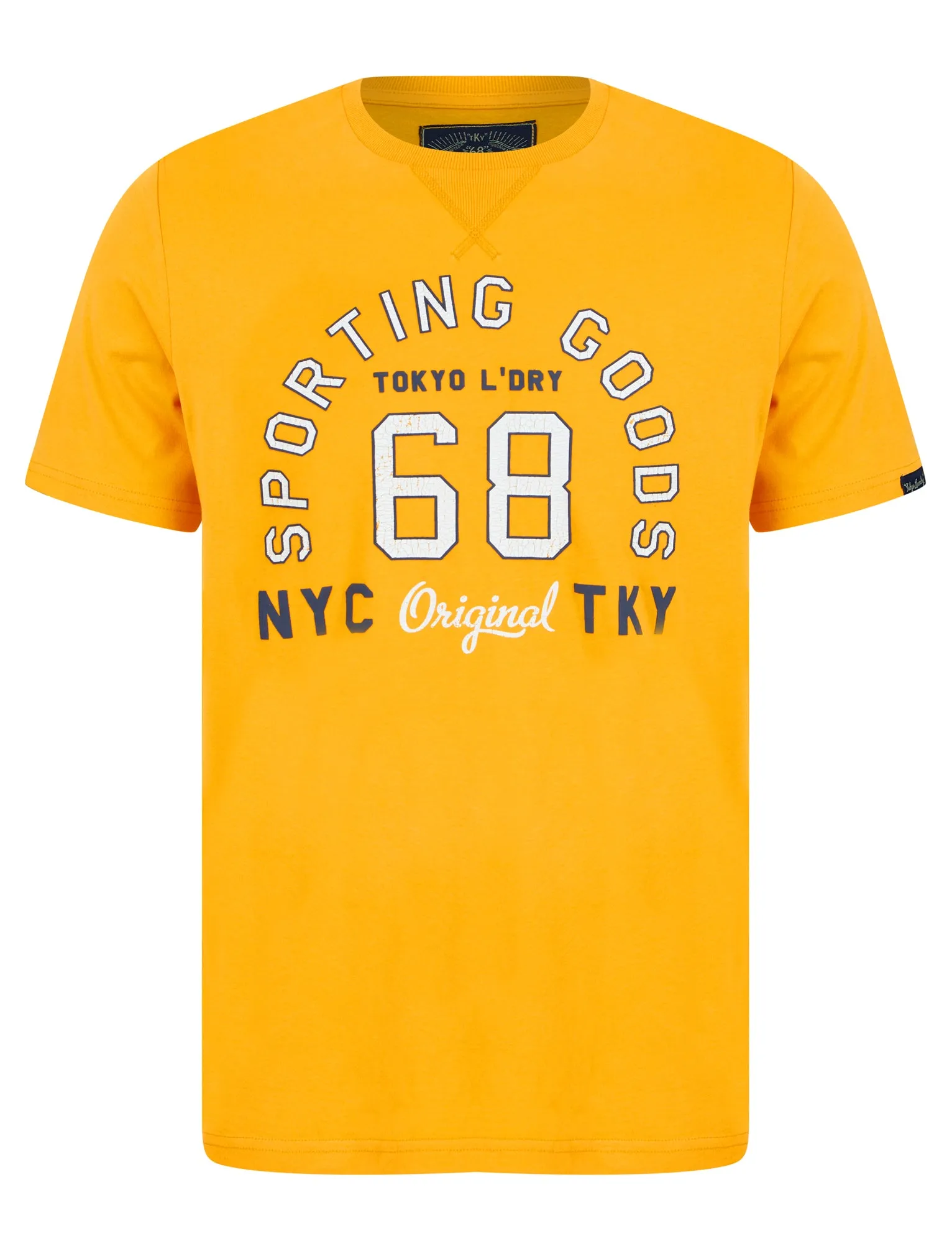 Sporting Goods Motif Cotton Jersey T-Shirt in Artisan's Gold - Tokyo Laundry