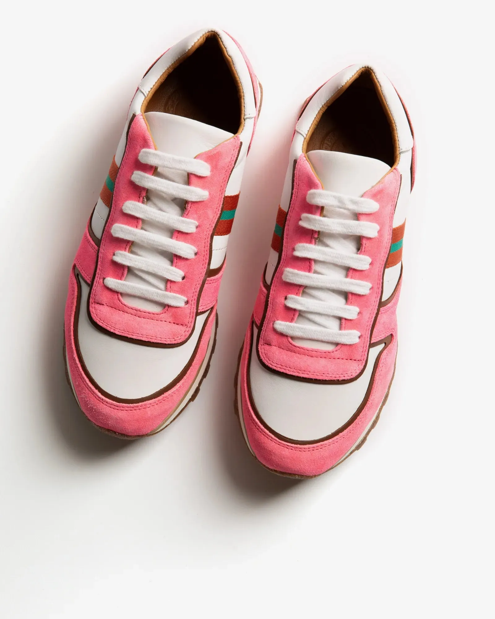 Studio Neon Suede Leather Trainers - Pink