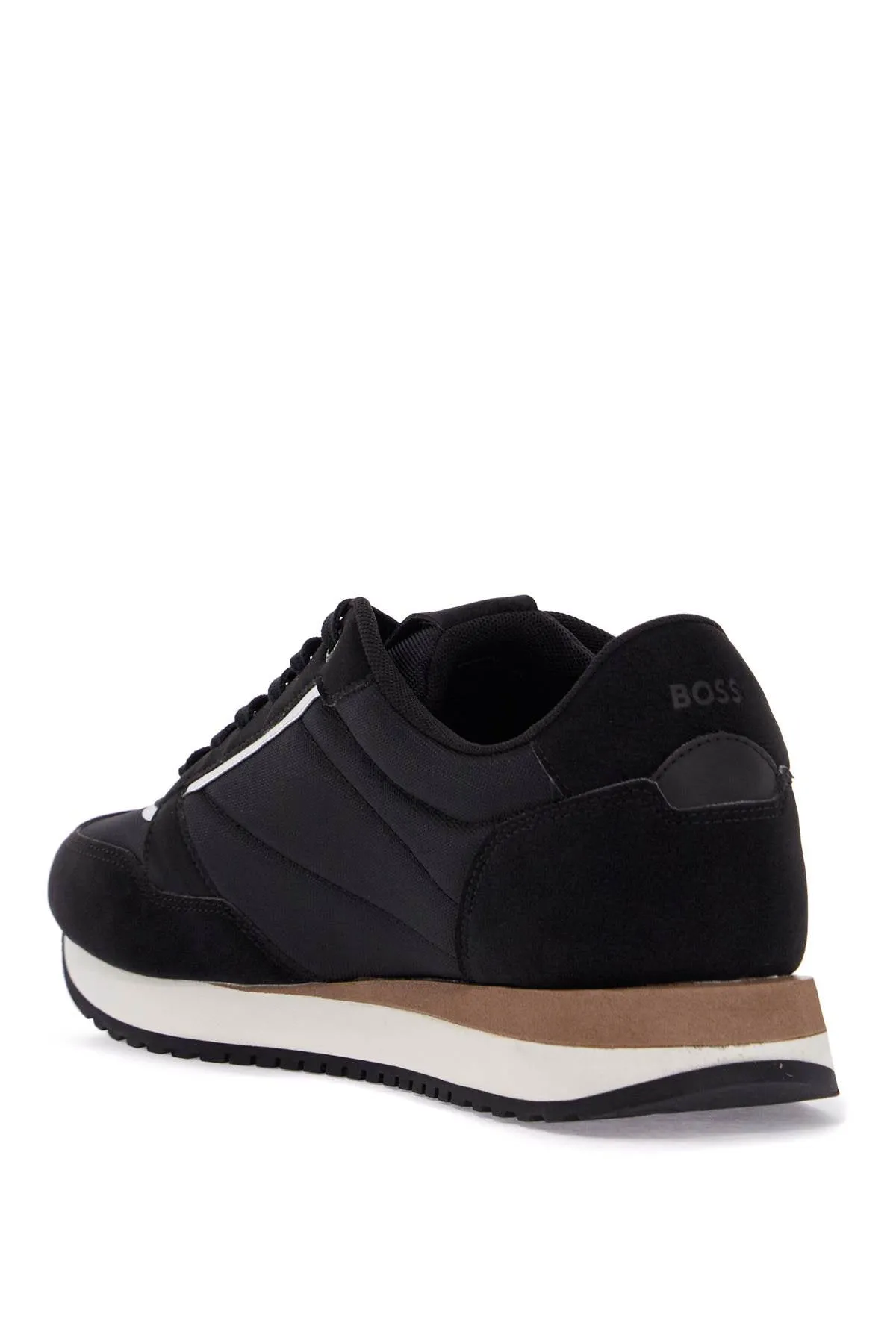 Suede Technical Pattern Athletic Sneakers