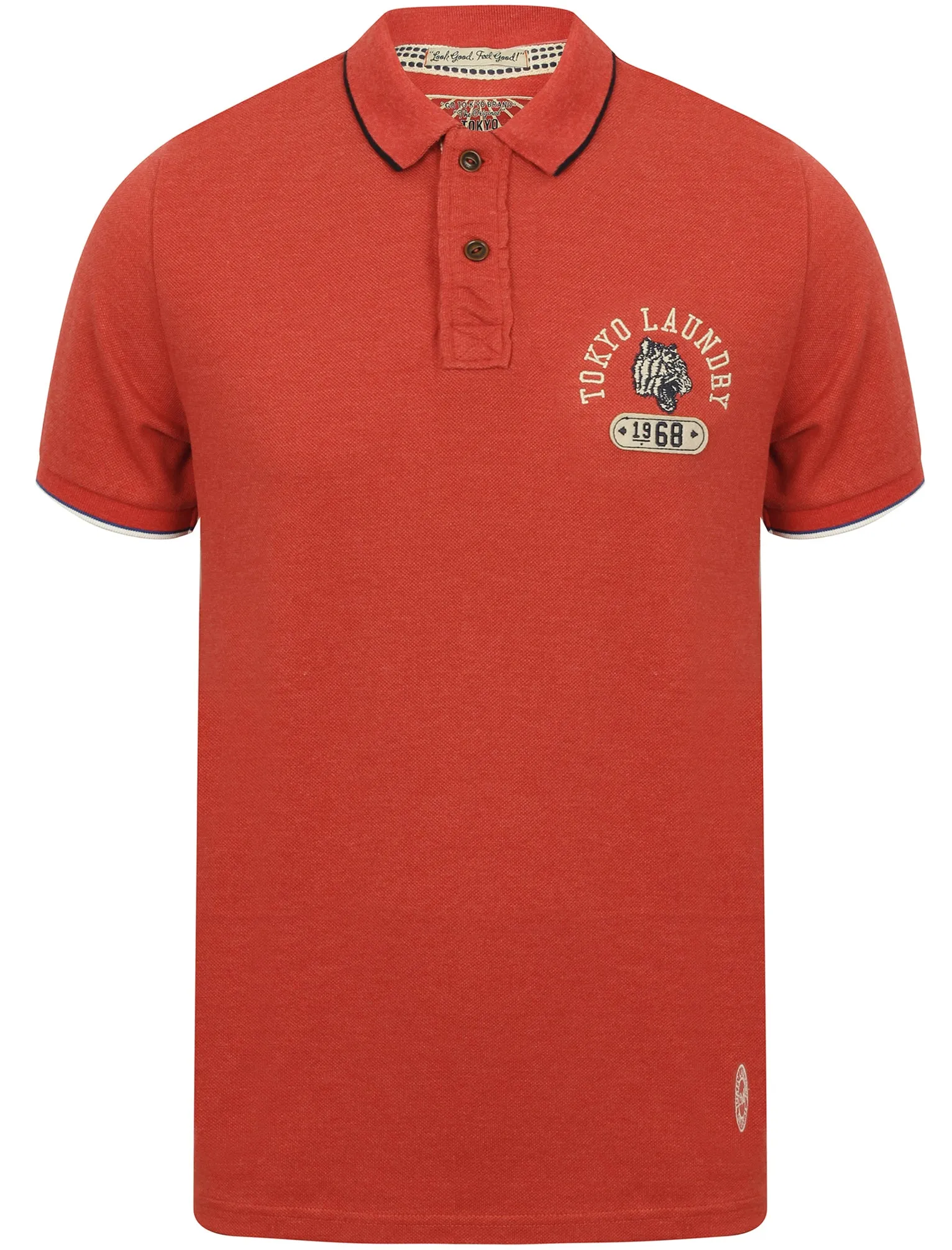 Tiger Bay Pique Polo Shirt in Tokyo Red Marl - Tokyo Laundry