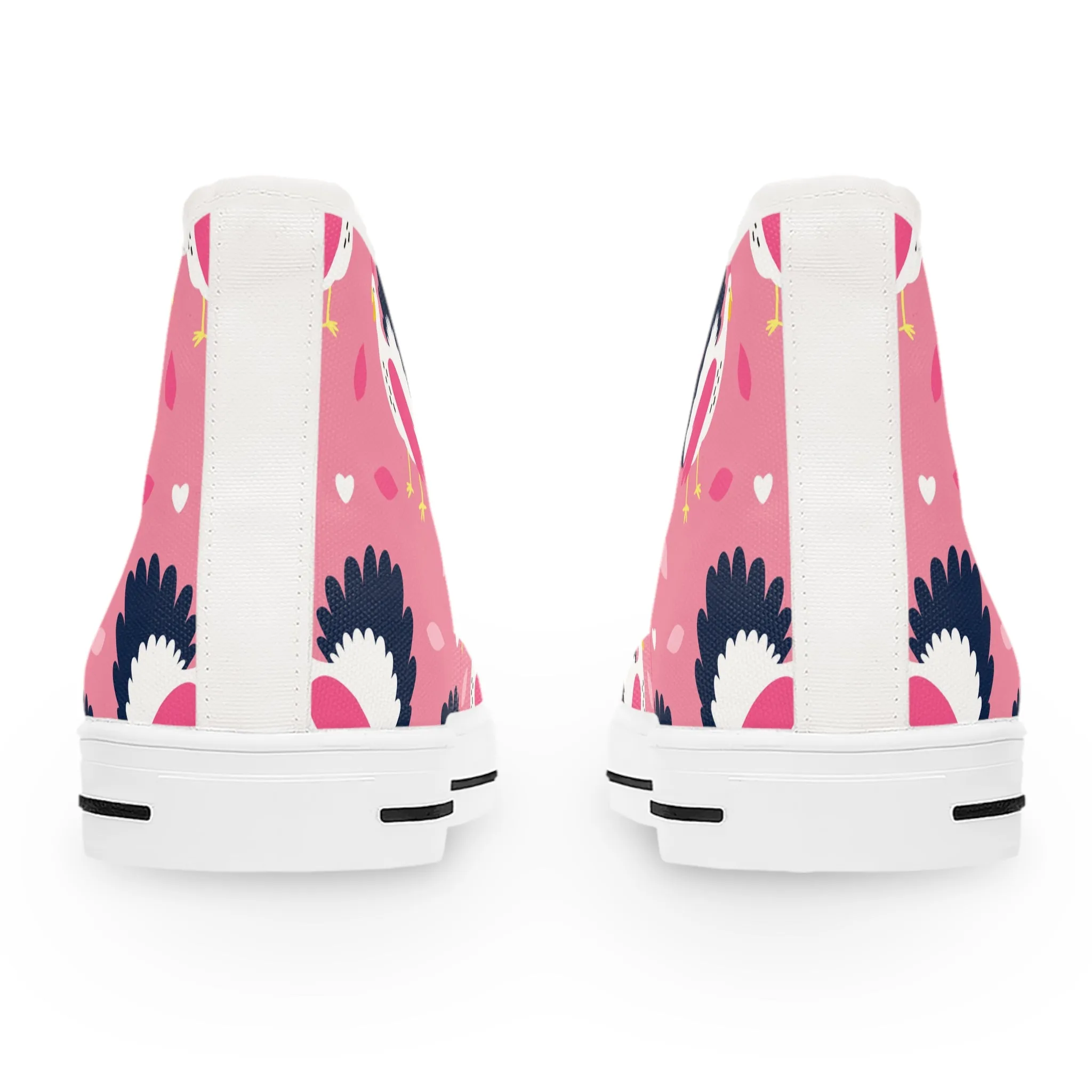 Turkey with Pink Background Women's High Top Sneakers