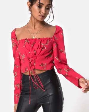 Valena Top in Rouge Rose Pink