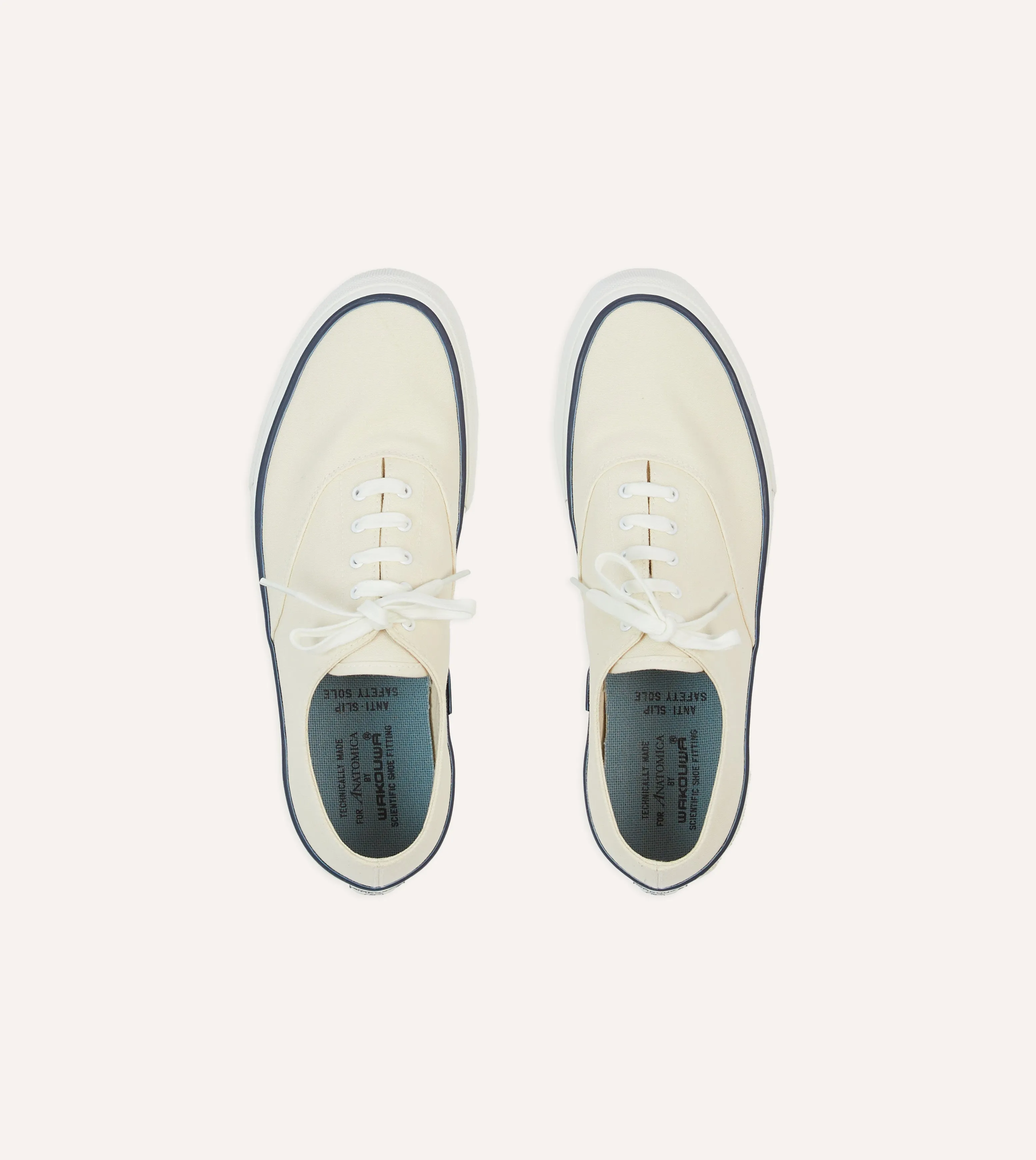 Wakouwa by Anatomica Ecru Cotton Canvas Oxford Trainers