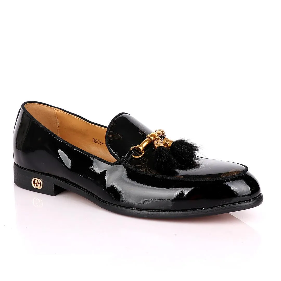 Wetlips Tassels Gold Chain Classic Black Shoe