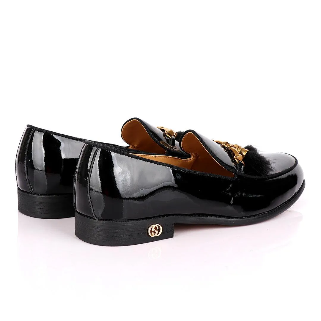 Wetlips Tassels Gold Chain Classic Black Shoe