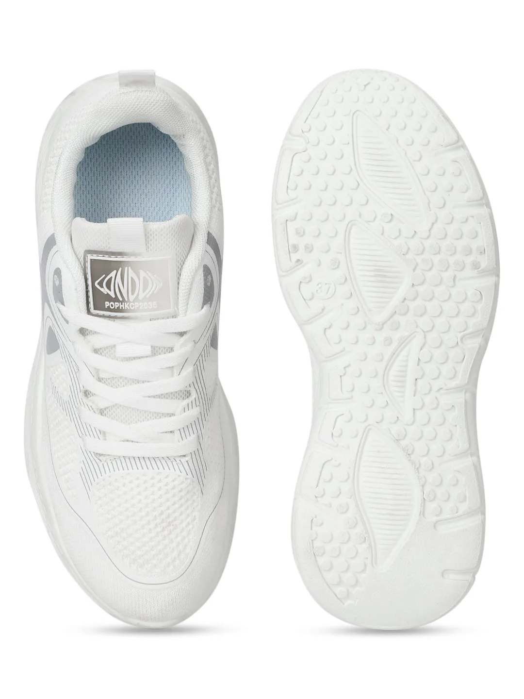 White Mesh Lace-Up Sneakers (TC-RS3613-WHT)