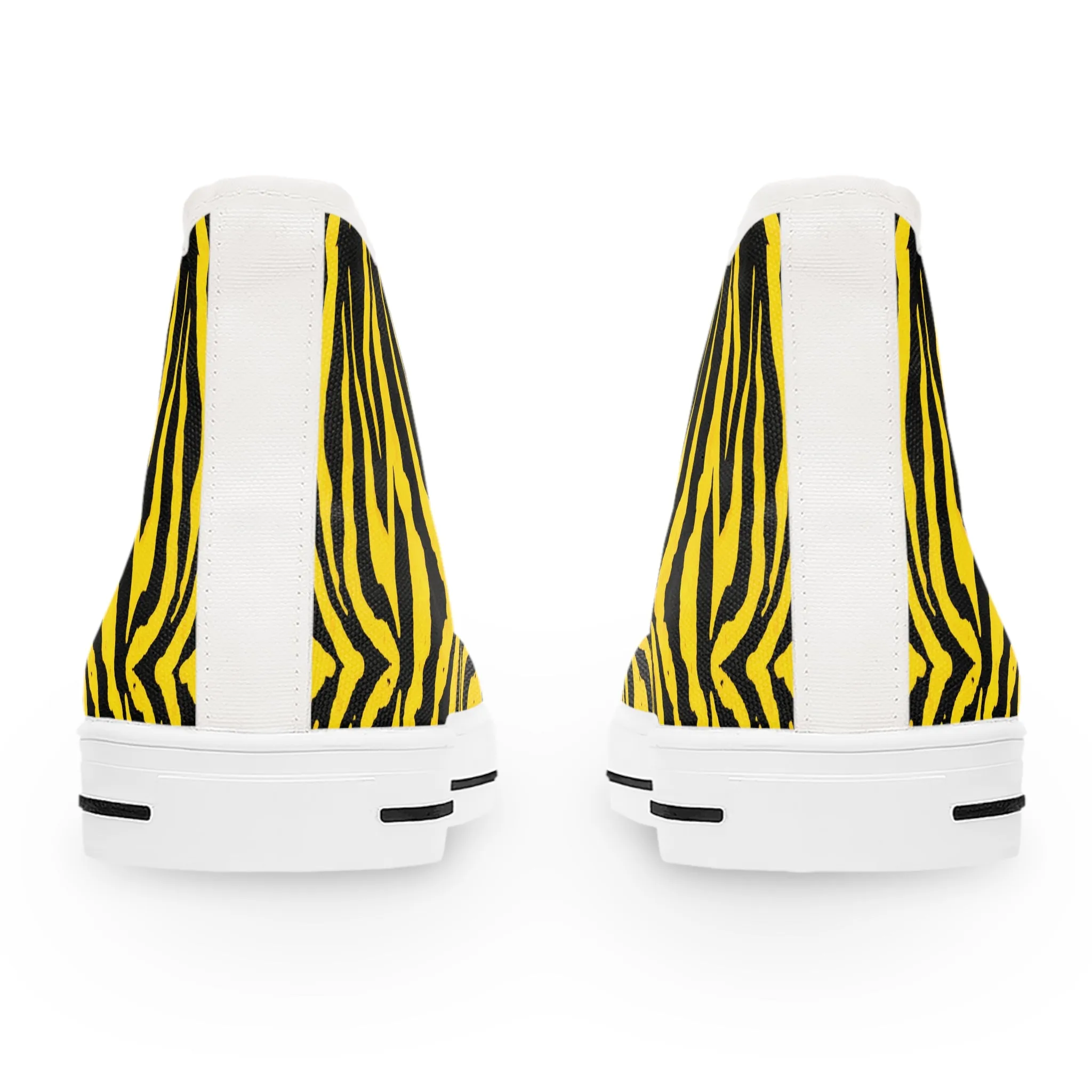 Yellow Zebra Stripes Women's High Top Sneakers